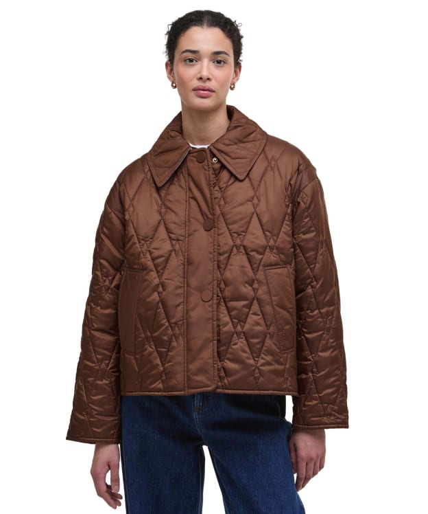 Women's Barbour Bernadette Quilted Jacket - Vicuna / Hessian Tartan