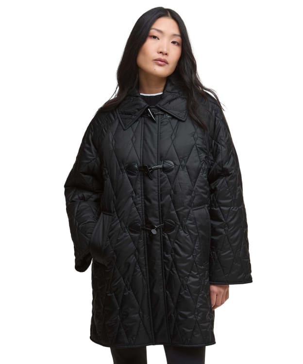 Women's Barbour Cosette Quilted Jacket - Black / Onyx Tartan