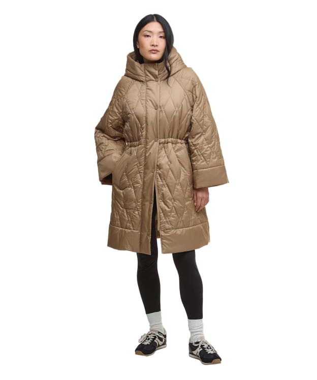 Women's Barbour Celina Quilted Jacket - Military Brown / Hollyhock