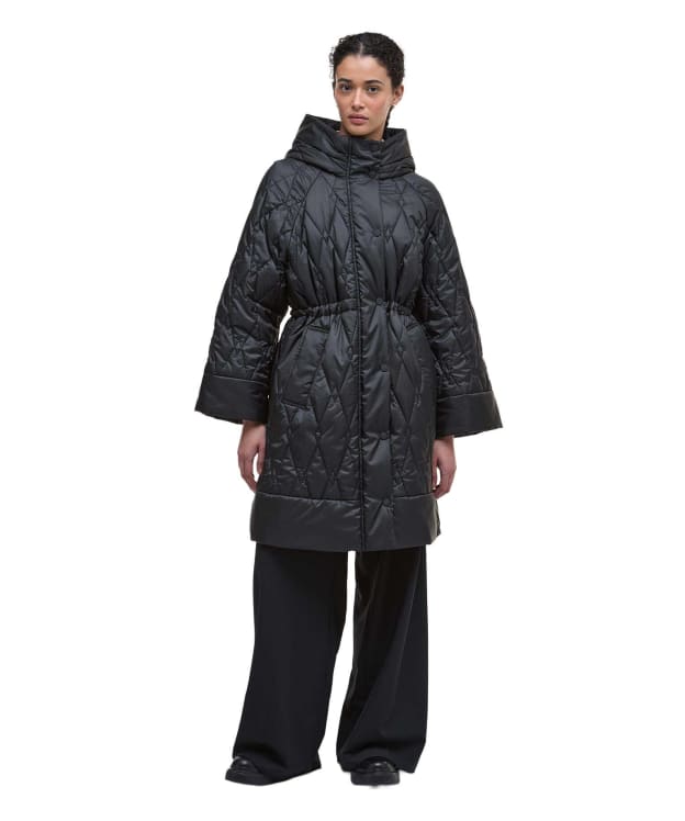 Women's Barbour Celina Quilted Jacket - Black / Onyx Tartan
