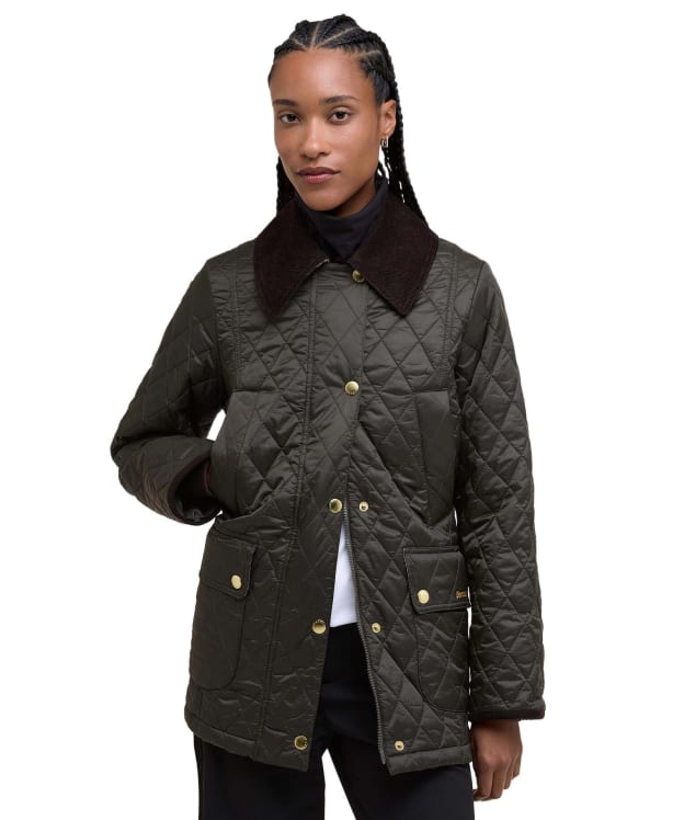 Women's Barbour Modern Beadnell Quilted Jacket - Sage / Ancient Tartan