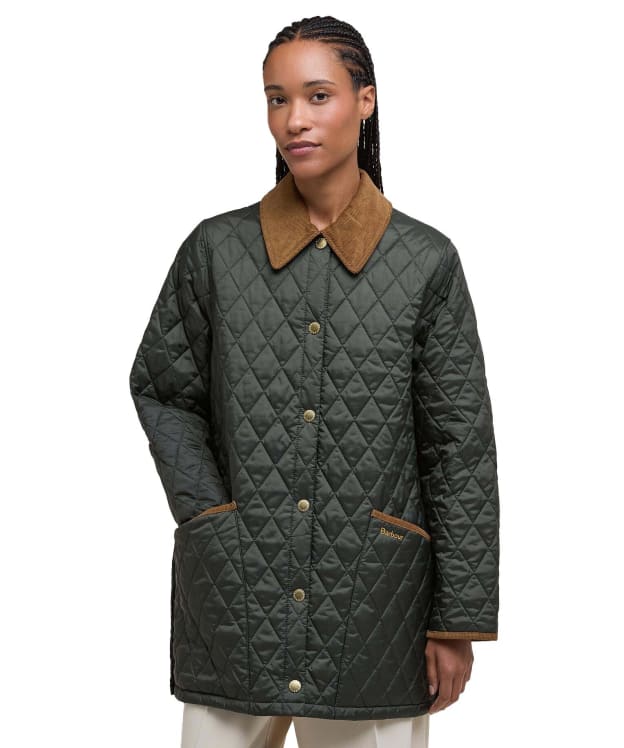 Women's Barbour Icons Modern Liddesdale Quilted Jacket - Sage / Ancient Tartan