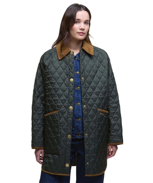 Women's Barbour Over Sized Liddesdale Quilted Jacket - Sage / Ancient Tartan