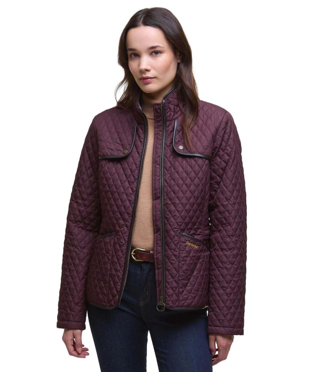 Women's Barbour Dahlia Quilted Jacket - Black Cherry
