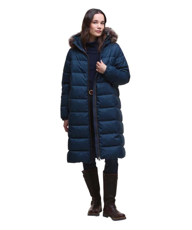 Women's Barbour Marjoram Puffer Jacket - Dark Navy / Blackwatch