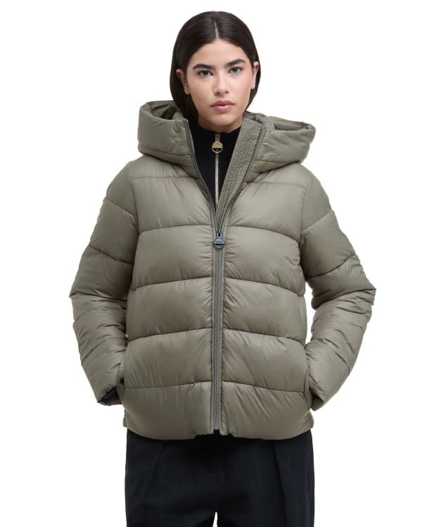 Women's Barbour International Olivios Puffer Jacket - Dusky Khaki