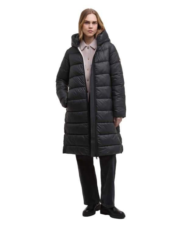 Women's Barbour International Longline Olivios Puffer Jacket - Black