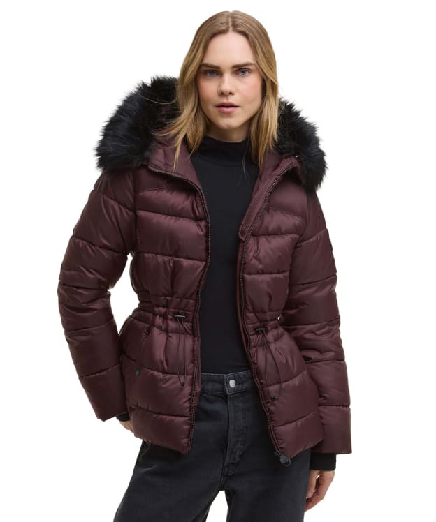 Women's Barbour International Cher Puffer Jacket - Red Velvet