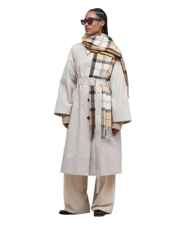 Women's Barbour Hailes Tartan Scarf - Hessian Navy