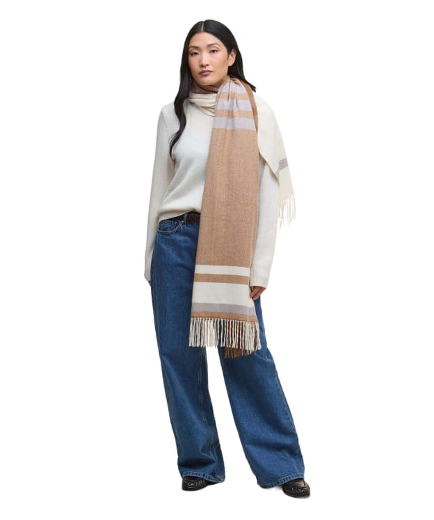 Women's Barbour Harriet Twill Scarf - Hessian