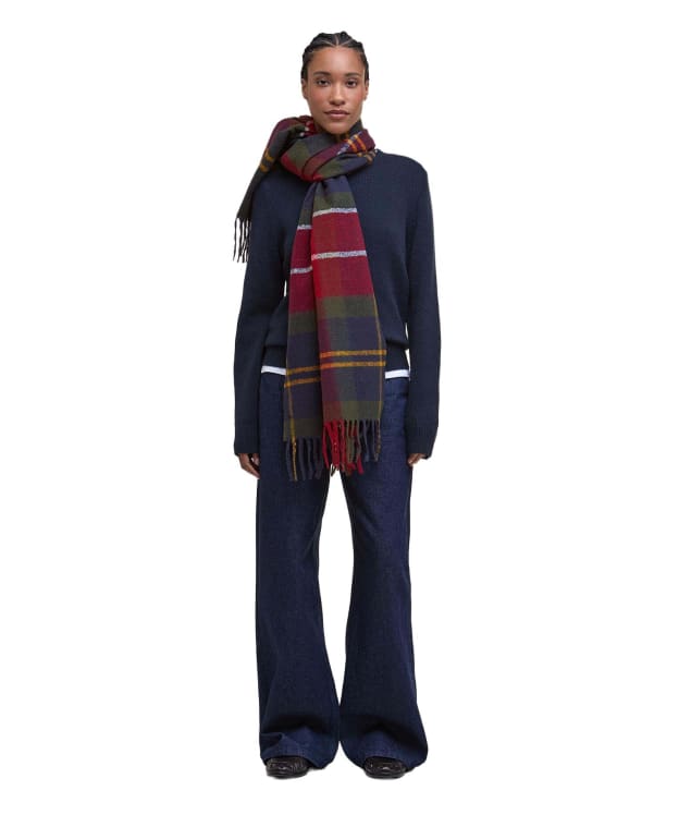 Women's Barbour Deanna Tartan Scarf - Winterberry Tartan