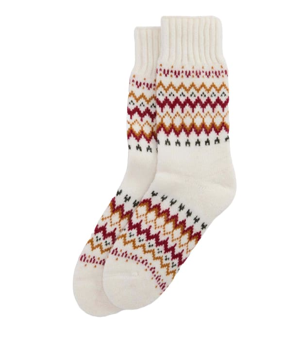 Women's Barbour Kingsford Fair Isle Sock - Cloud