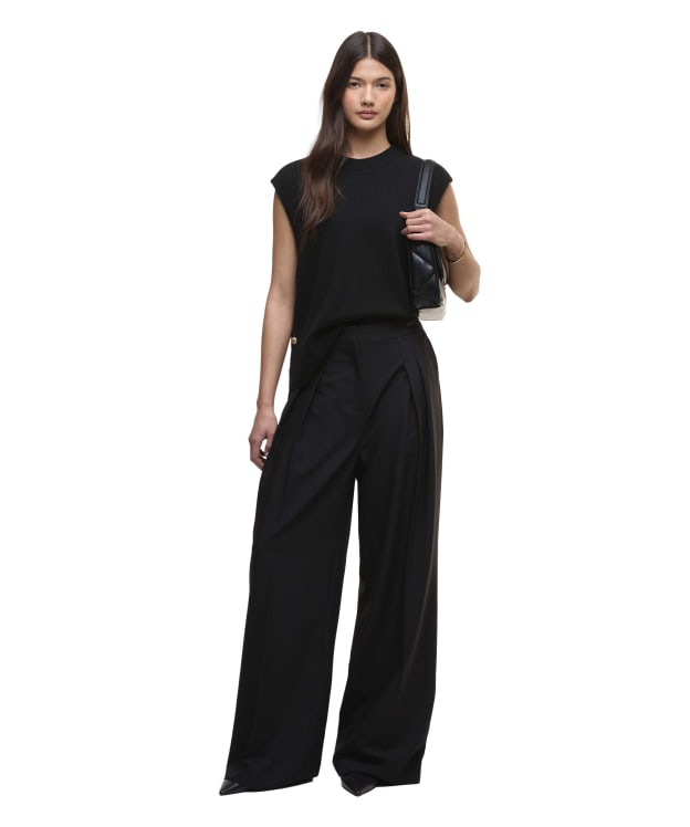 Women's Barbour International Kaia Wide Leg Trousers - Black