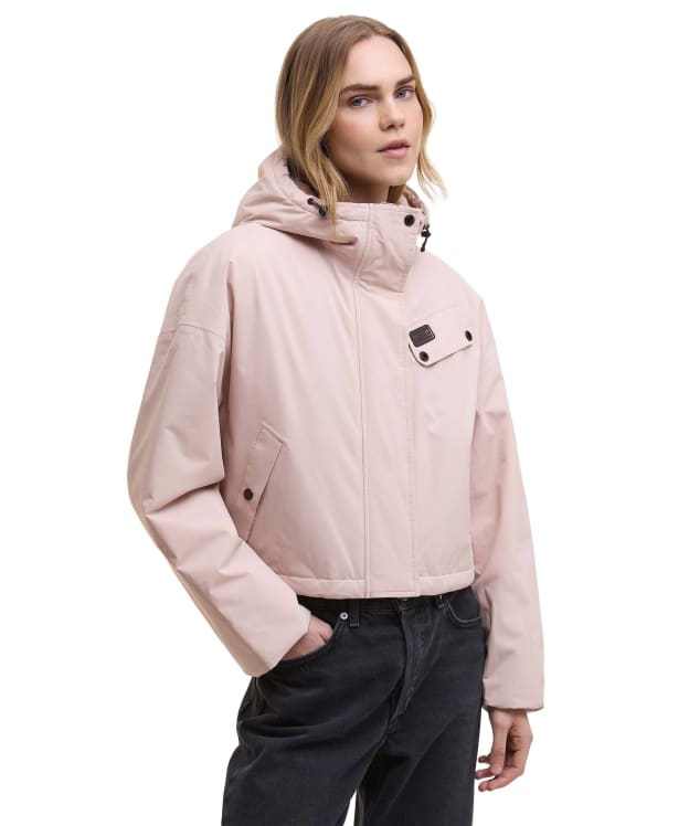 Women's Barbour International Atlanta Cropped Waterproof Jacket - Rose Quartz