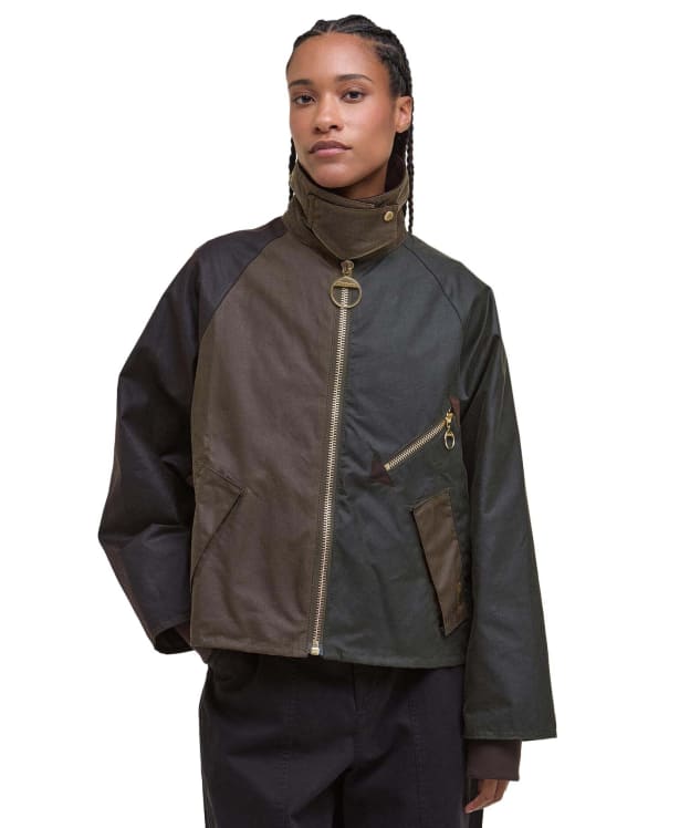 Women's Barbour Arlene Waxed Jacket - Beech / Ancient Tartan