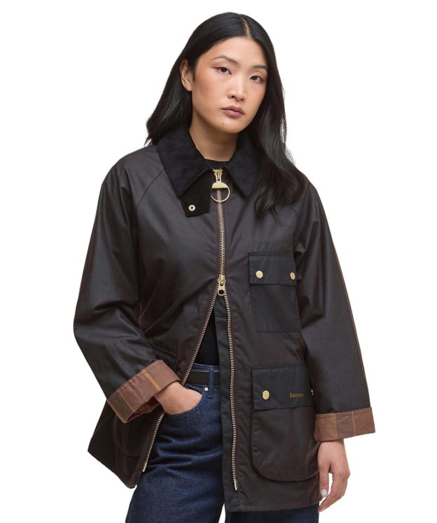 Women's Barbour Luella Waxed Jacket - Rustic / Muted Tartan