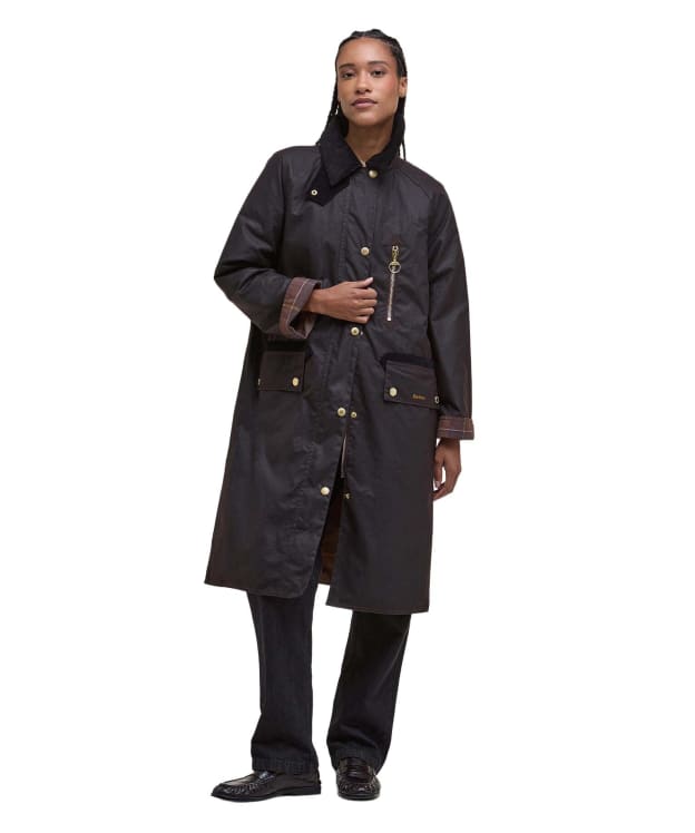 Women's Barbour Evette Waxed Jacket - Rustic / Muted Tartan