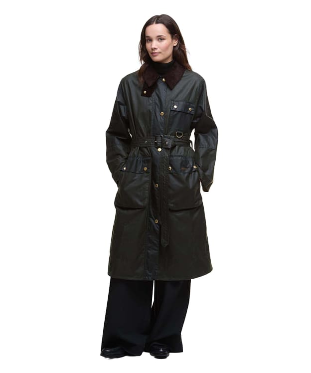 Women's Barbour Milda Wax Jacket - Fern / Sage / Ancient Tartan