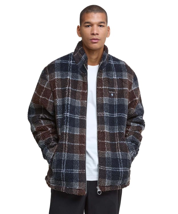 Men's Barbour Tartan Zip Through Fleece Jacket - Midnight Oak Tartan