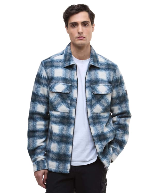 Men's Barbour International Clayton Brushed Fleece Overshirt - Shaded Emerald