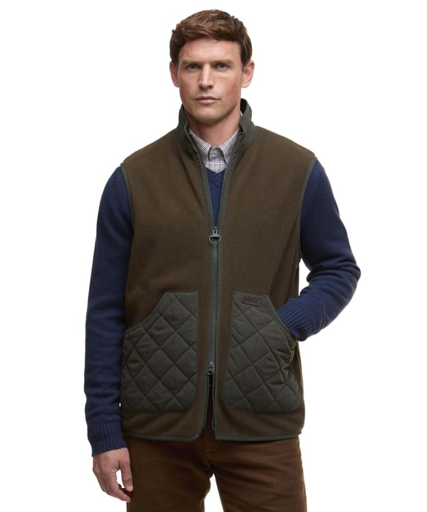 Men's Barbour Lowich Fleece Gilet - Olive