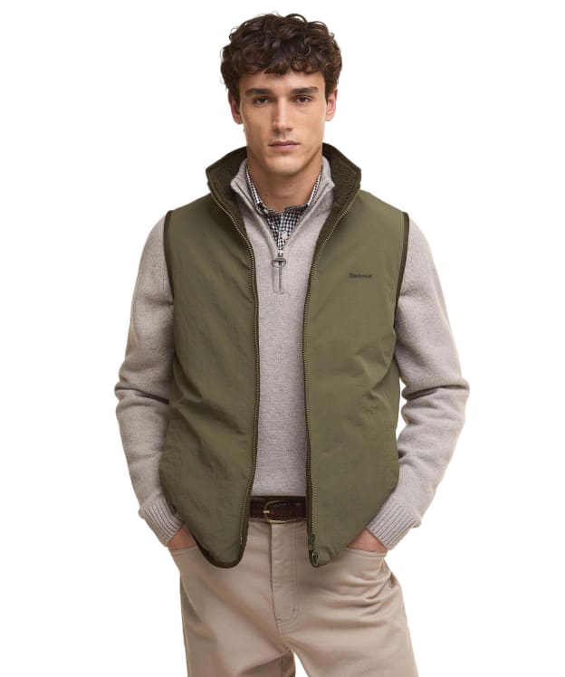Men's Barbour Reversible Fleece Gilet - Fern
