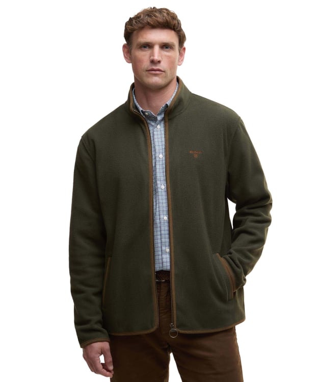Men's Barbour Harwood Zip Through Fleece - Olive