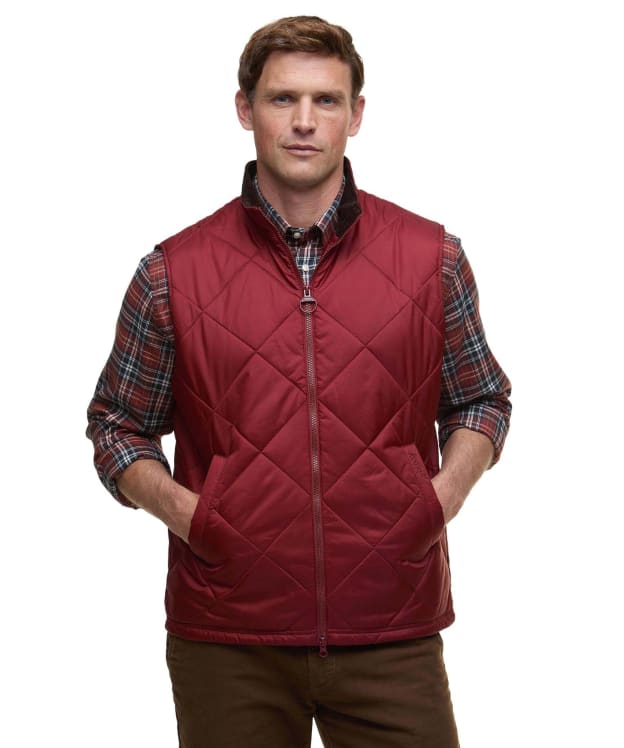 Men's Barbour Finn Gilet - Brick Red