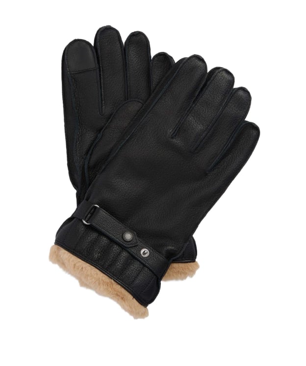 Men's Barbour Leather Utility Gloves - New Black