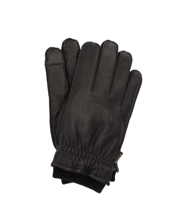 Men's Barbour Highfield Leather Gloves - Black
