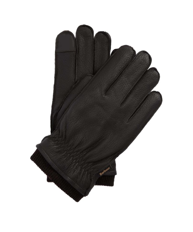 Men's Barbour Highfield Leather Gloves - Dark Brown