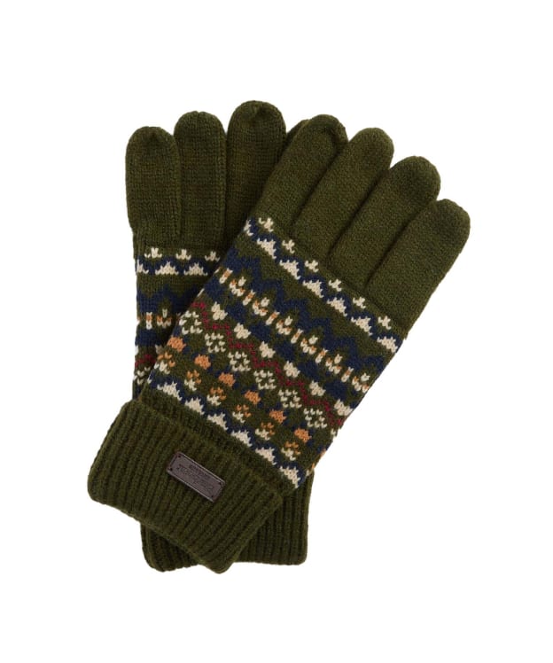 Barbour｜ (Case Fair Isle Gloves - Olive (MGL0128 OL11)) Barbour Case fair isle gloves in olive | ASOS