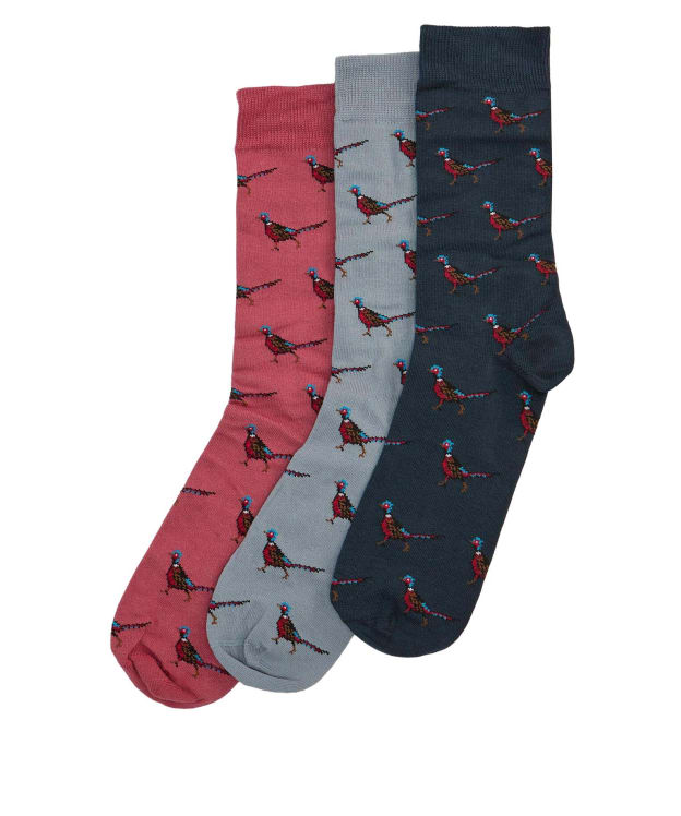 Men's Barbour Pheasant Sock Gift Box - Earth Pink Mix