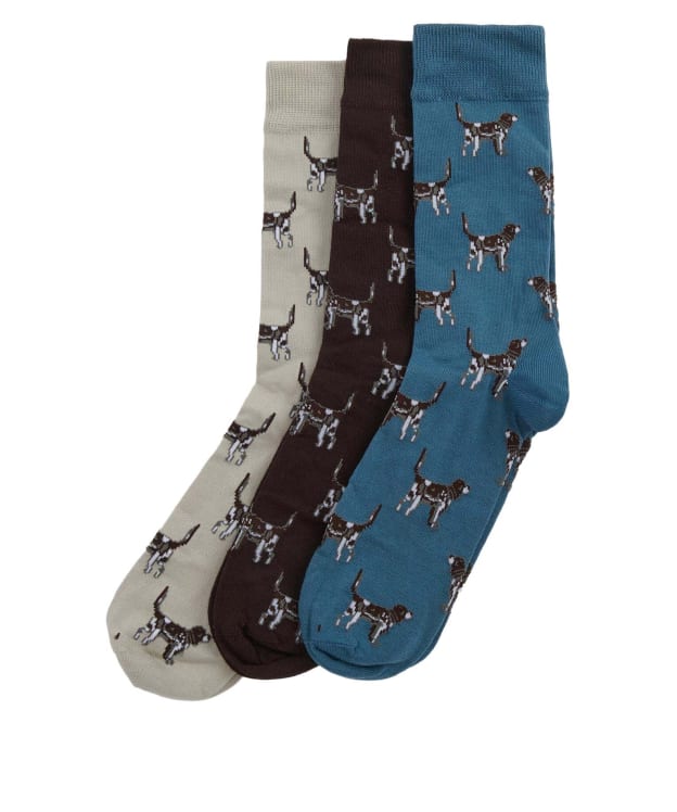 Men’s Barbour Pointer Dog Socks Gift Box - Bluestone