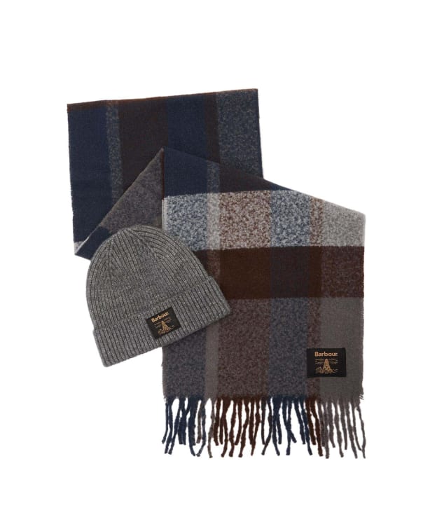 Men's Barbour Westerdale Beanie & Scarf Gift Set - Midnight Oak