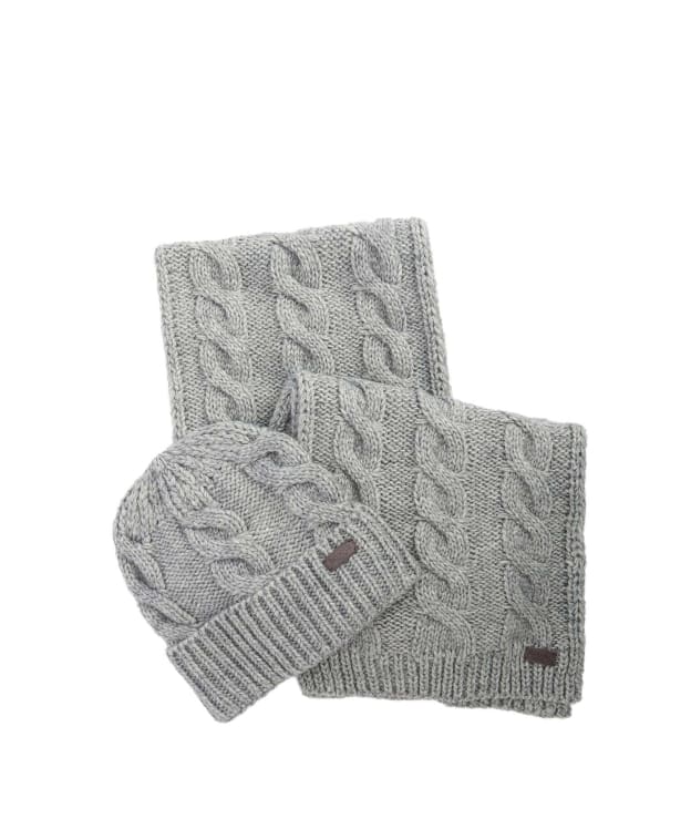 Men's Barbour Jesmond Beanie And Scarf Gift Set - Mid Grey