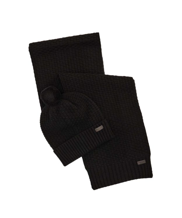 Men's Barbour Ramside Beanie And Scarf Gift Set - Black