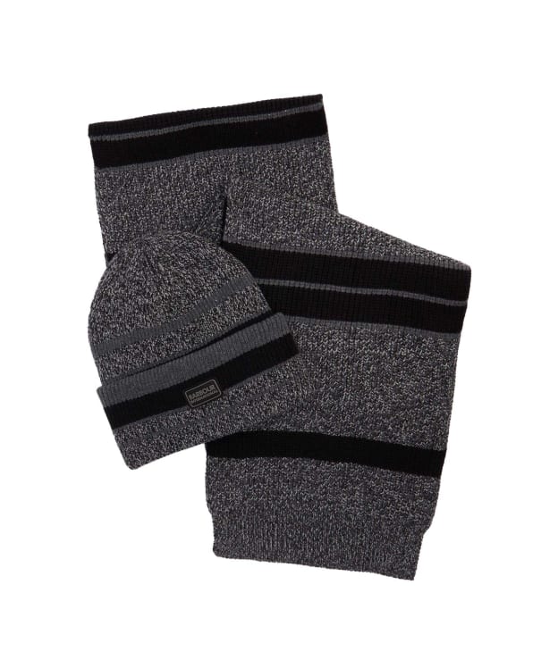 Men's Barbour International Boston Beanie And Scarf Gift Set - Black / Grey