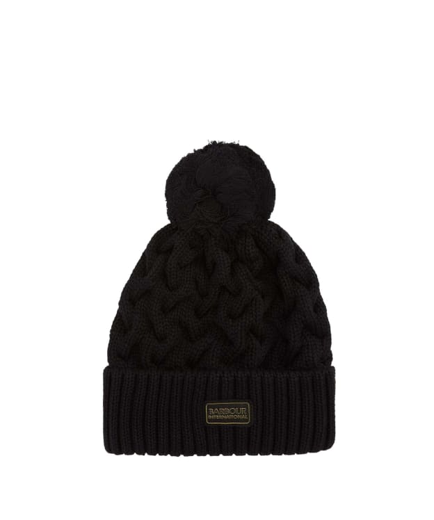 Men's Barbour International Drift Cable Beanie - Black / Shadow