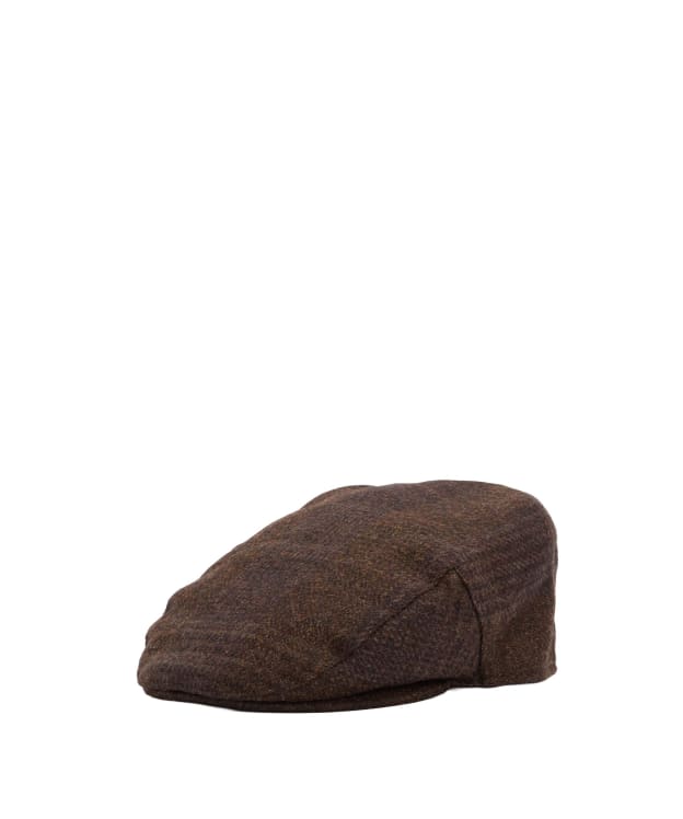 Men's Barbour Deveron Tweed Flat Cap - Coffee