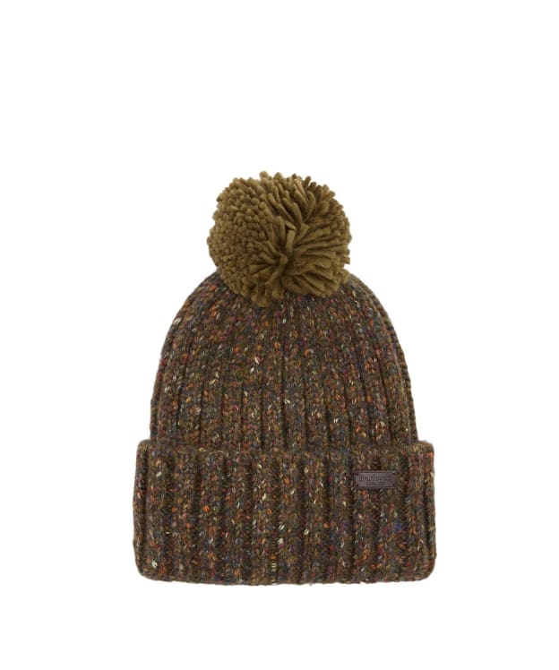 Men's Barbour Kelson Fleck Pom Beanie Hat - Olive