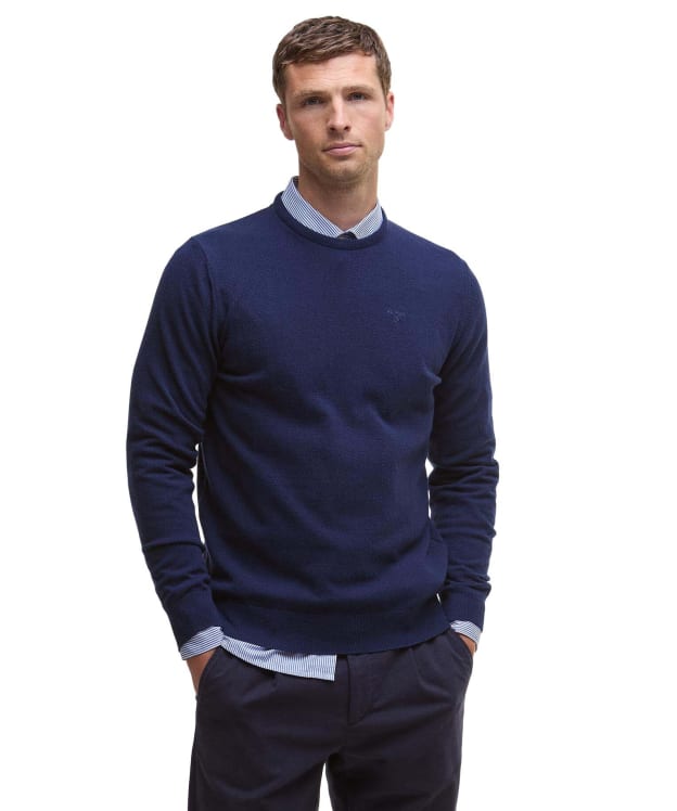 Men's Barbour Essential Lambswool Crew Neck Sweater - Atlantic Blue