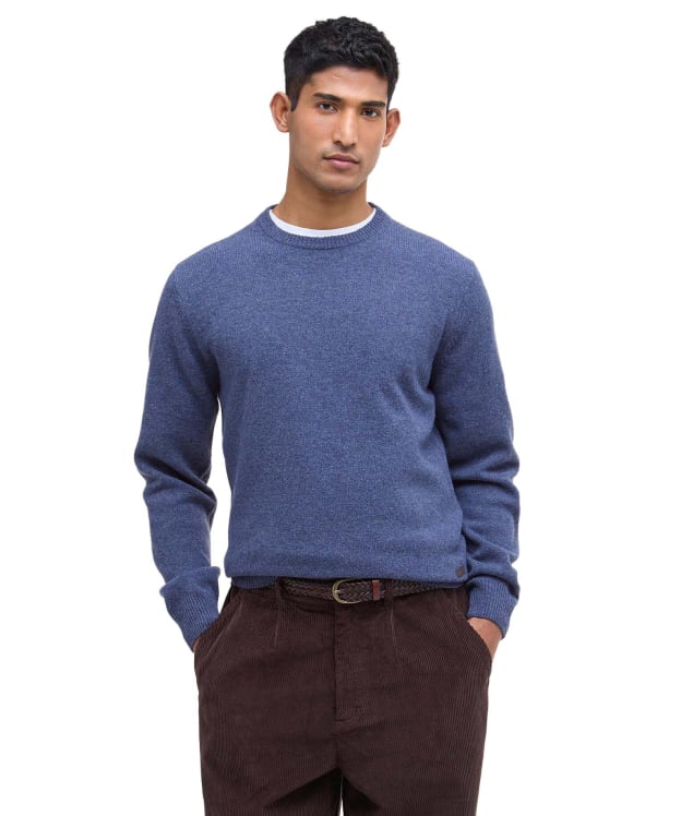 Men's Barbour Patch Crew Neck Lambswool Sweater - Dark Indigo