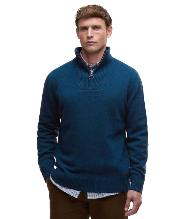 Men's Barbour Nelson Essential Half Zip Sweater - Mallard Green