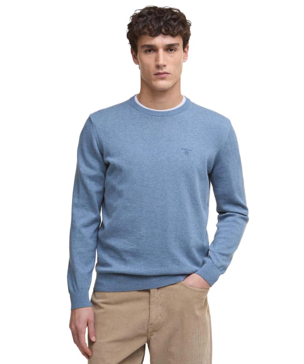 Men's Barbour Pima Cotton Crew Neck Sweater - Bluestone