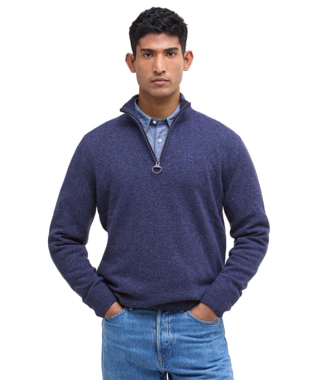 Men's Barbour Tisbury Half Zip Sweater - Deep Blue