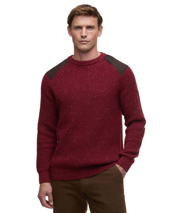 Men's Barbour Raisthorpe Crew Neck Jumper - Fired Brick