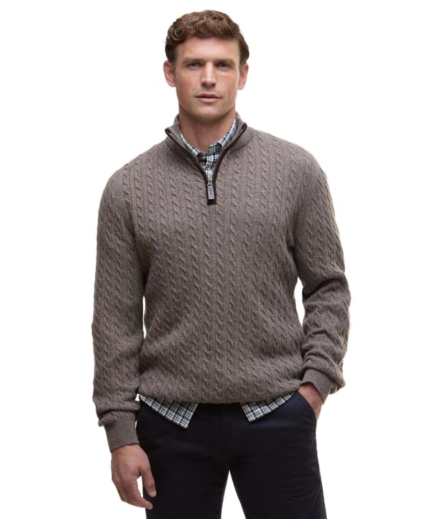 Men's Barbour Ramsden Half Zip Knitted Jumper - Military Marl