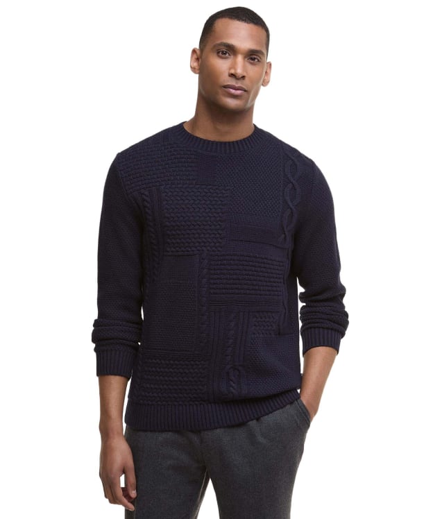 Men's Barbour Casey Cable Crew Neck Sweater - Navy