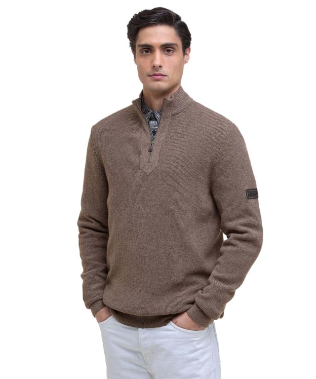 Men's Barbour International Crawley Funnel Neck Jumper - Brindle